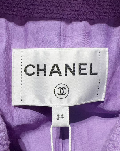 Chanel 20C Tweed Jacket Purple FR 34