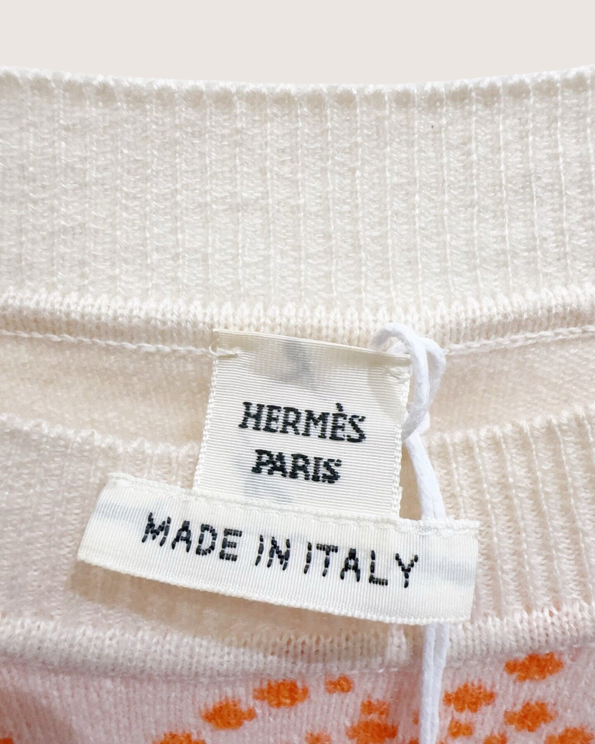 Hermès Cashmere Brides de Gala Sweater Beige/Ecru, Orange