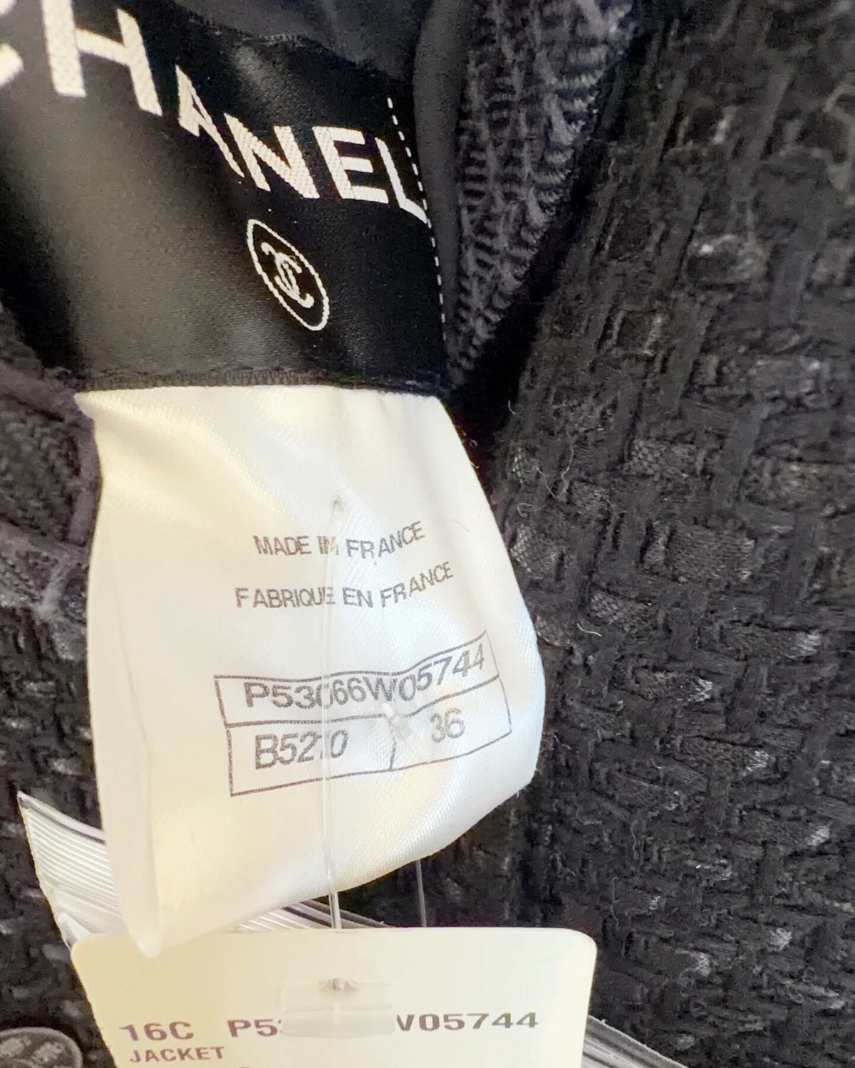 Chanel 16C Tweed Double-Breasted Jacket Black, Grey FR 36