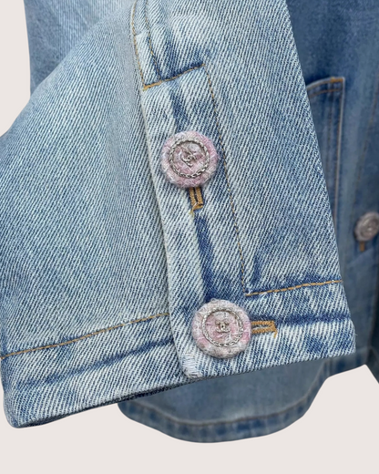 Chanel 24K Washed Denim Jacket Blue FR 34