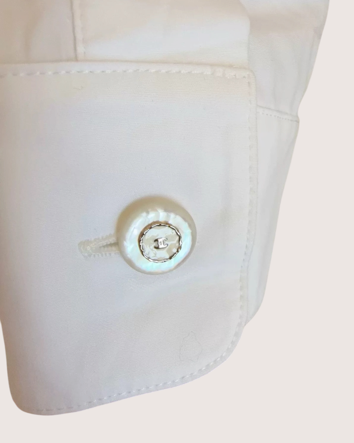 Chanel 25S Sequin Bird Logo Shirt White FR 34