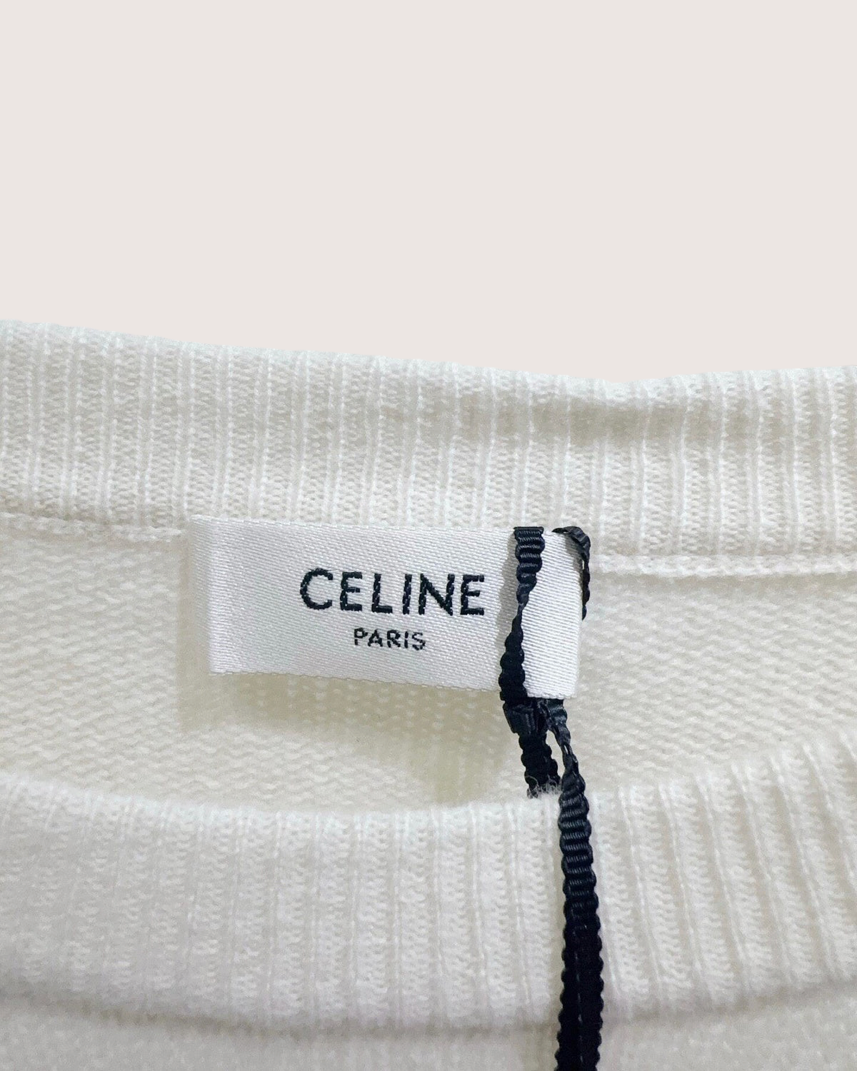 Celine Cashmere Logo Sweater Beige/Ecru, Navy FR 36