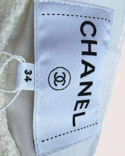 Chanel 25S Sequin Tweed Vest White FR 34