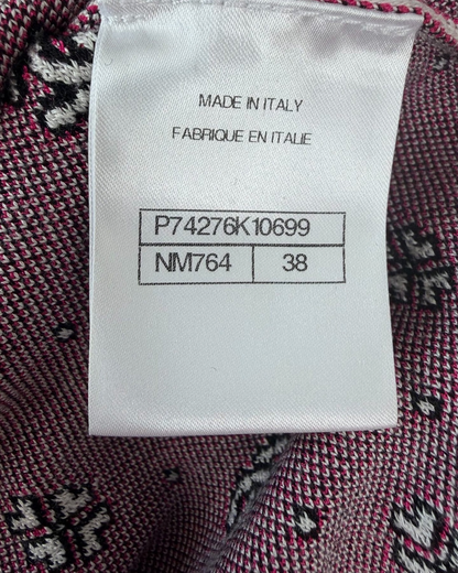Chanel 23P CC Logo Zip-Up Polo Top Beige/Ecru, Burgundy, Black, Multicolor FR 38