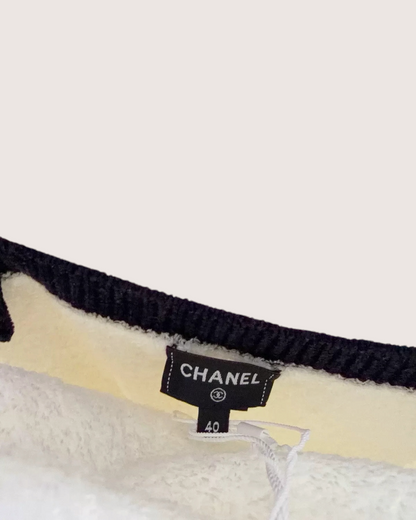 Chanel 26C Terry Tank Top White, Navy FR 40
