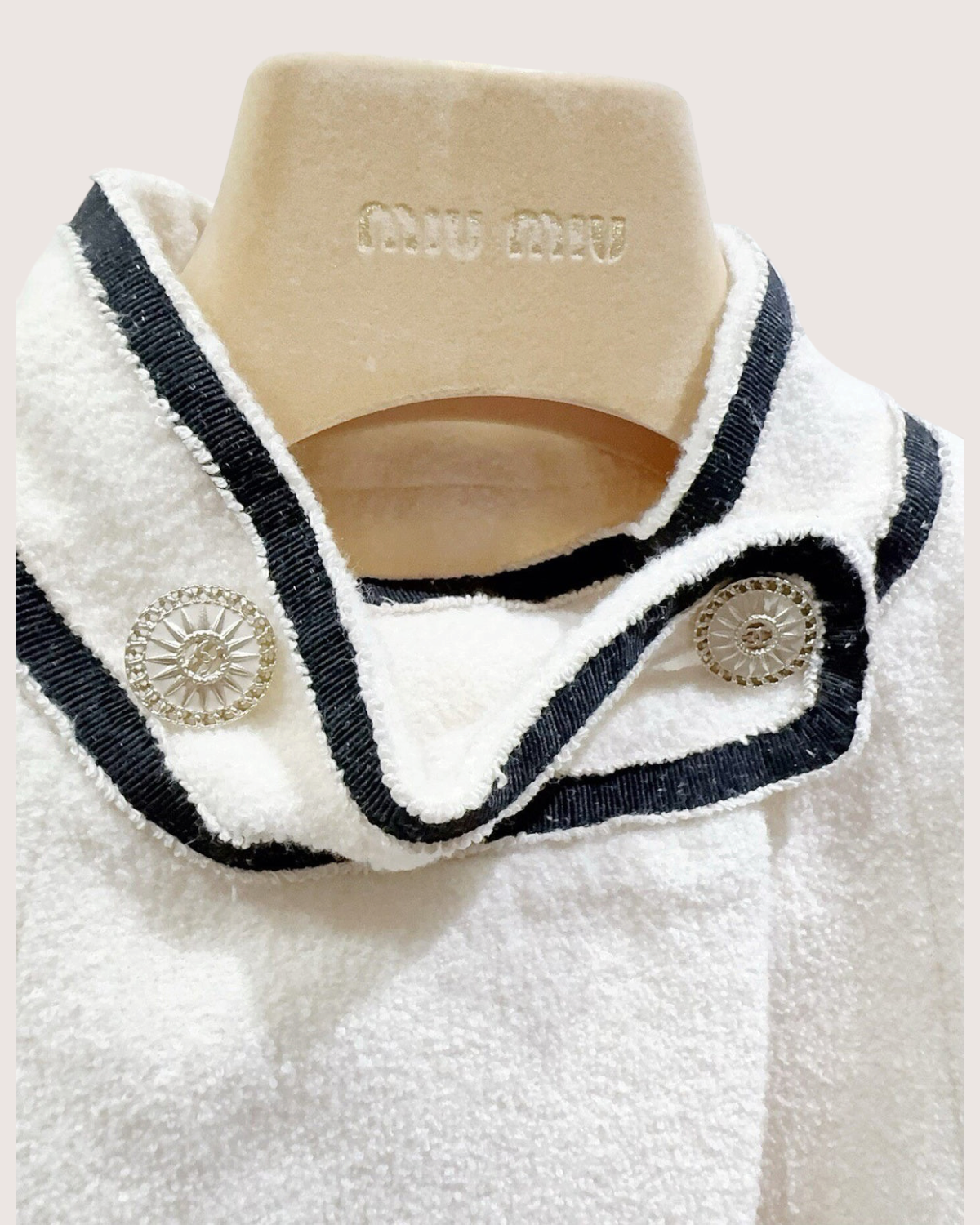 Chanel Tweed Coat Beige/Ecru, Black FR 38