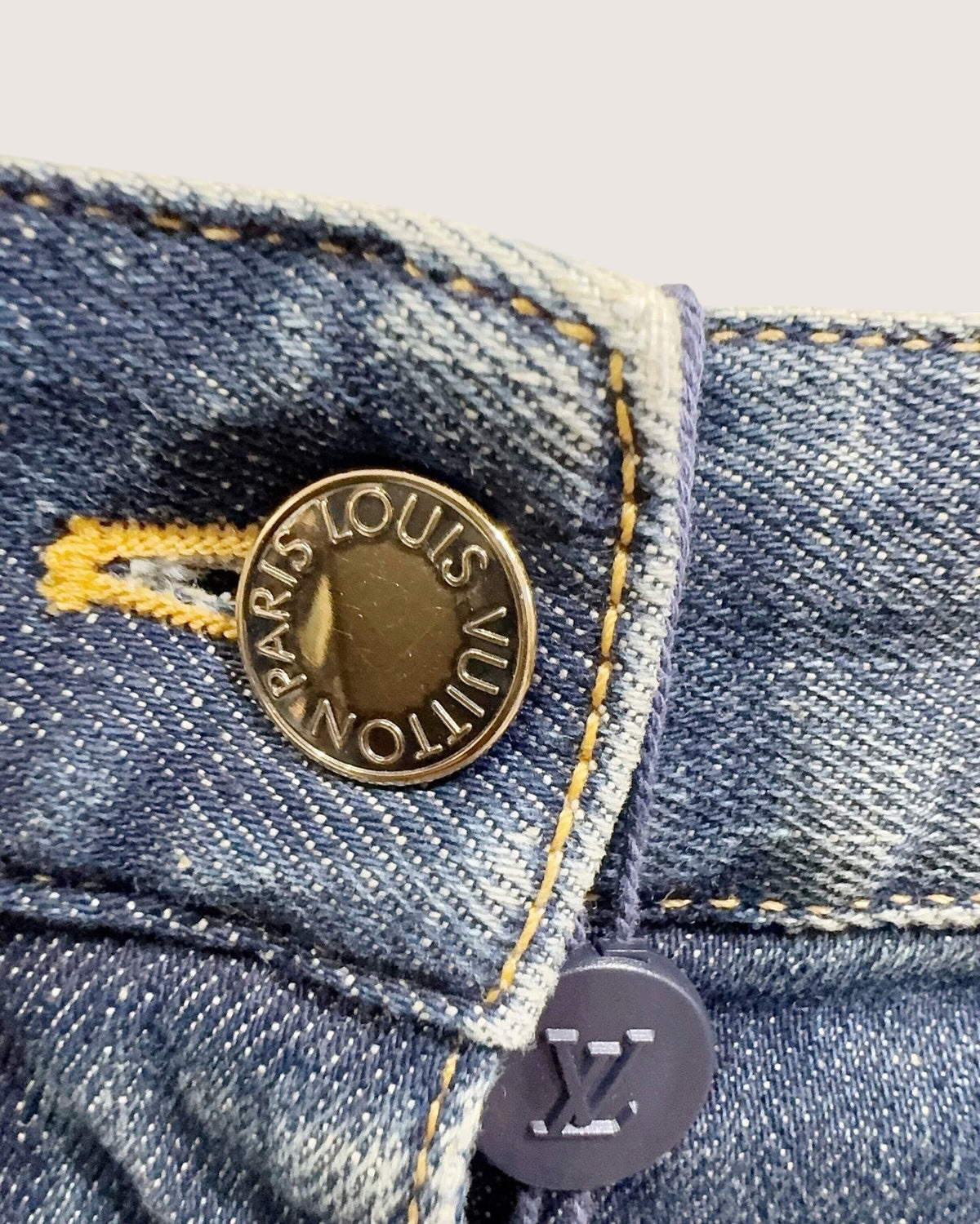 Louis Vuitton Logo-Embossed Denim Shorts Blue FR 38