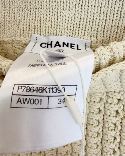 Chanel 25C Crochet Belted Shorts Beige/Ecru FR 34