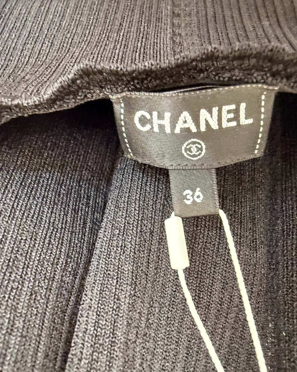 Chanel 26C Ruffle-Hem Halter Top Black FR 36