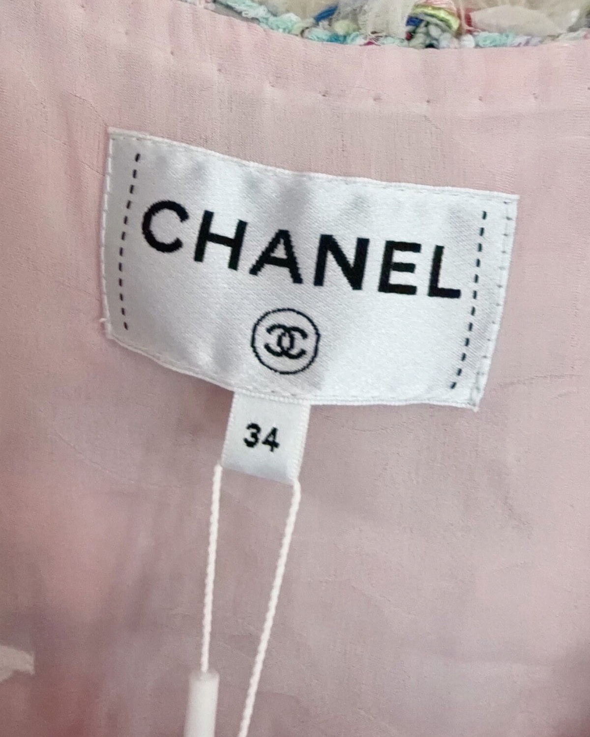 Chanel 25S Fringe-Trim Tweed Vest Pink, Blue, White, Multicolor FR 34