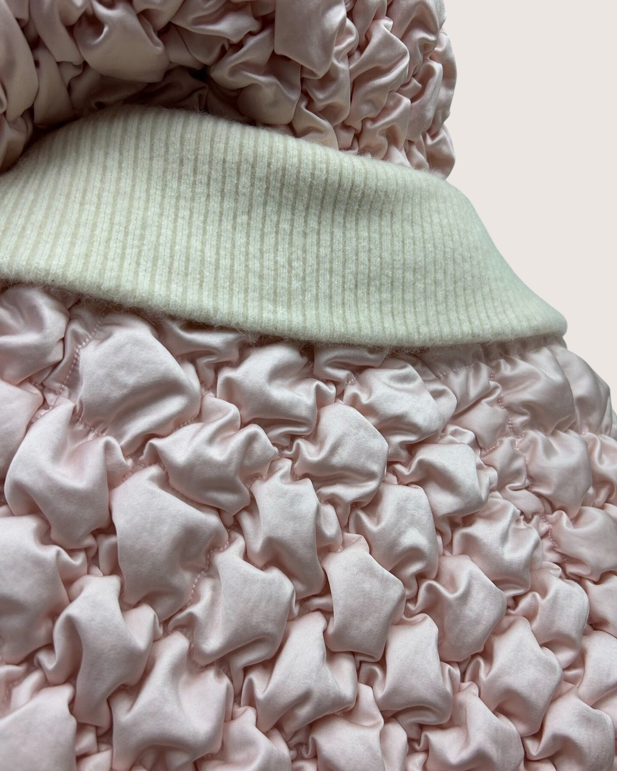 Chanel 22N Coco Neige Hooded Quilted Jacket Pink, Beige/Ecru FR 34