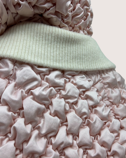 Chanel 22N Coco Neige Hooded Quilted Jacket Pink, Beige/Ecru FR 34
