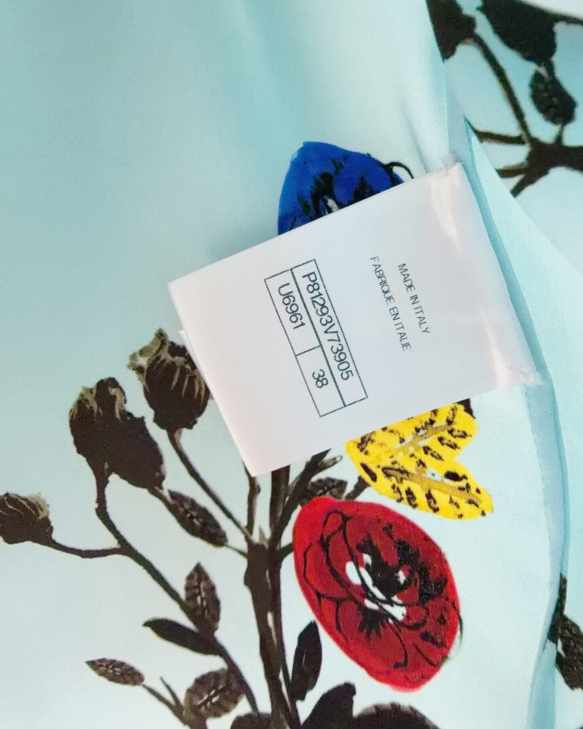 Chanel 26P Floral Camisole Top Blue, Black, Multicolor FR 38