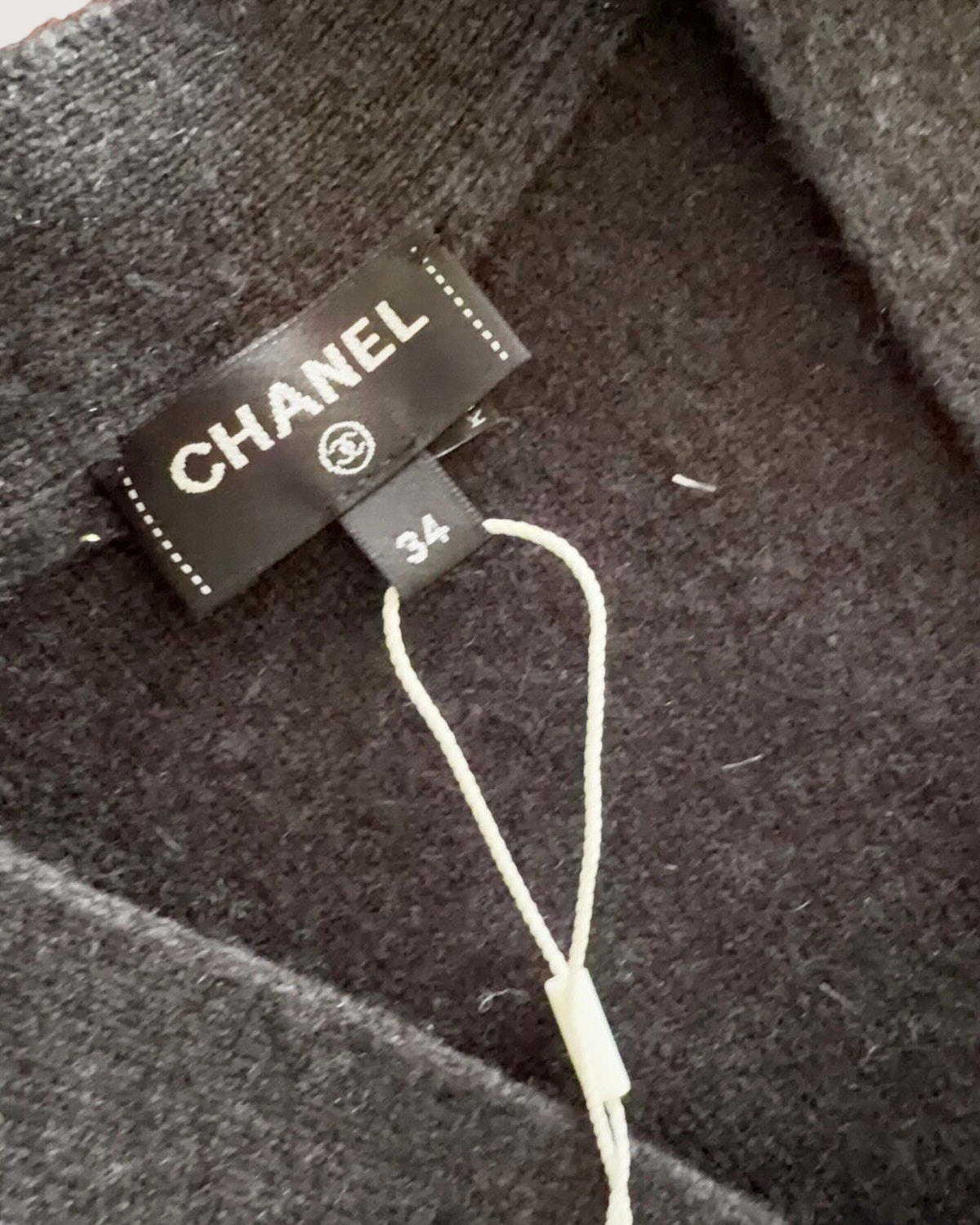 Chanel 22A CC Cashmere Cardigan Black, Silver FR 34