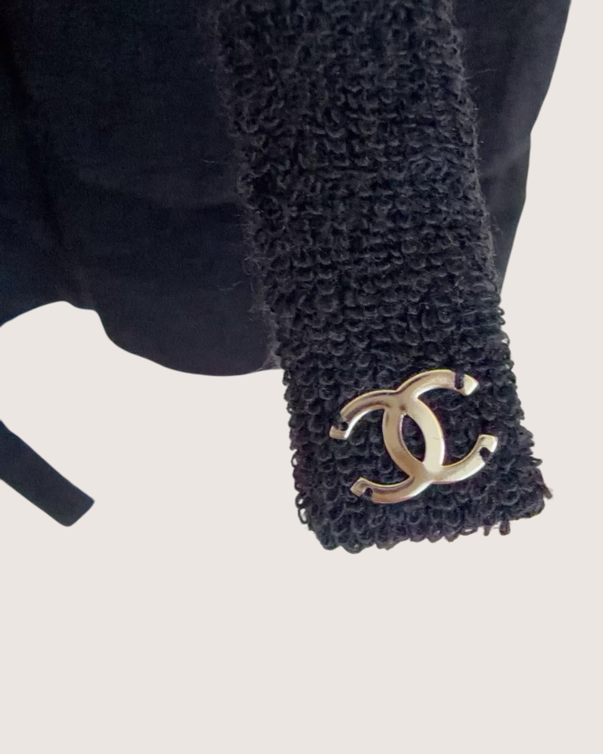 Chanel Terry Tie-Front Cardigan Black FR 34