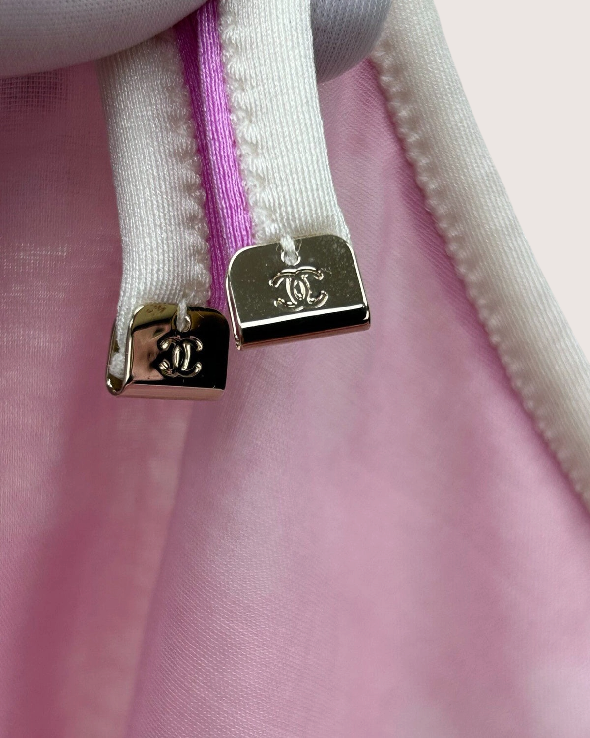 Chanel 25M Coco Beach CC Halter Top Pink, White FR 36