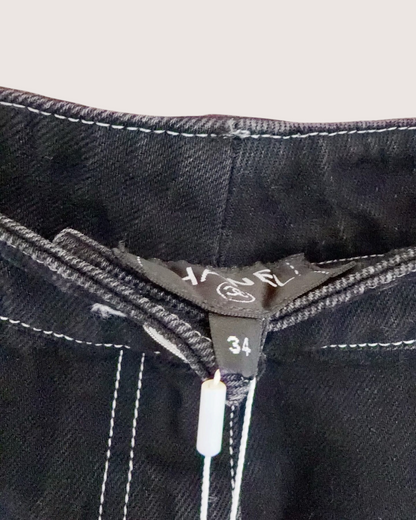 Chanel 23B Denim Flare Jeans Black FR 34