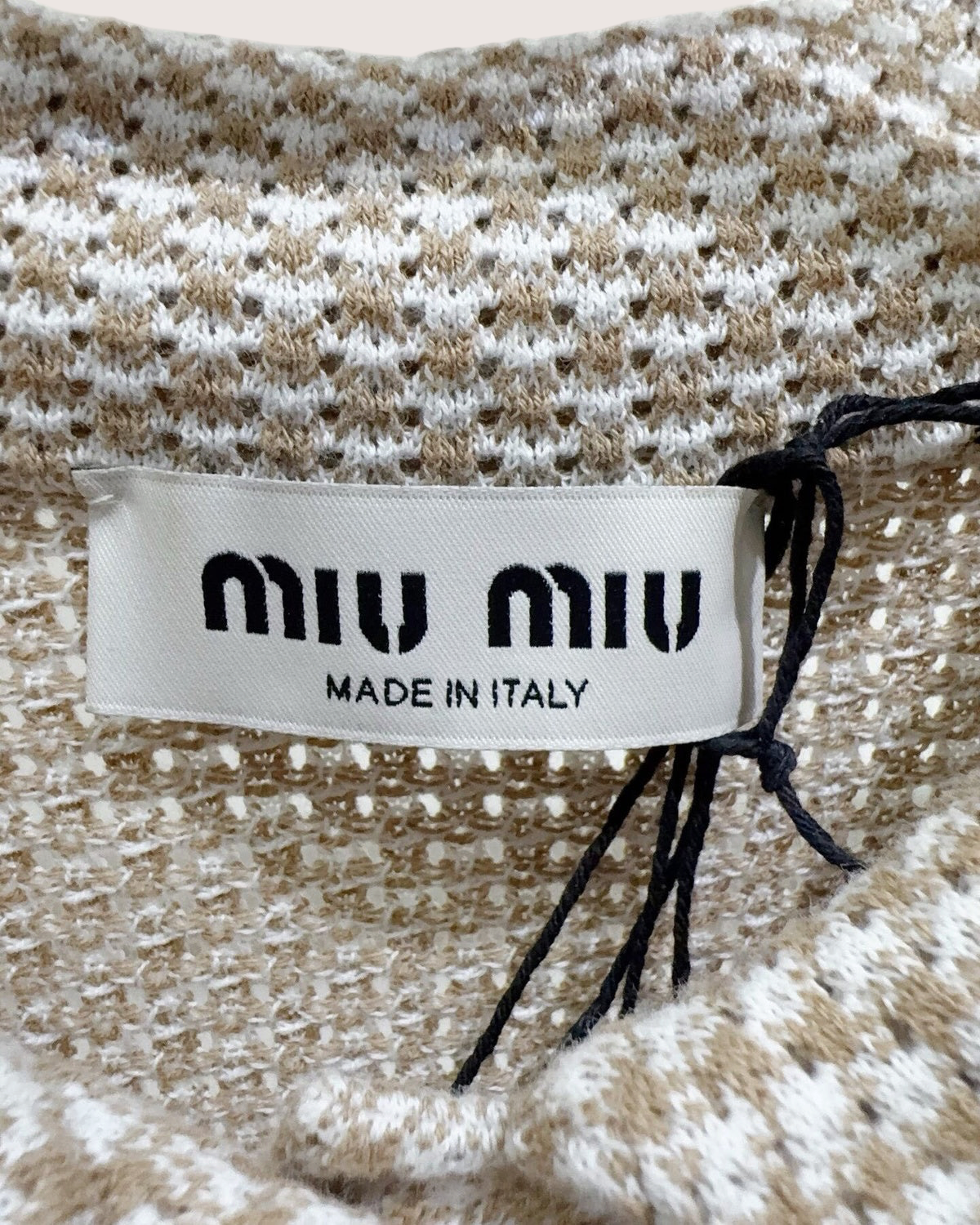 Miu Miu Cropped Polo Top Beige/Ecru, White FR 32