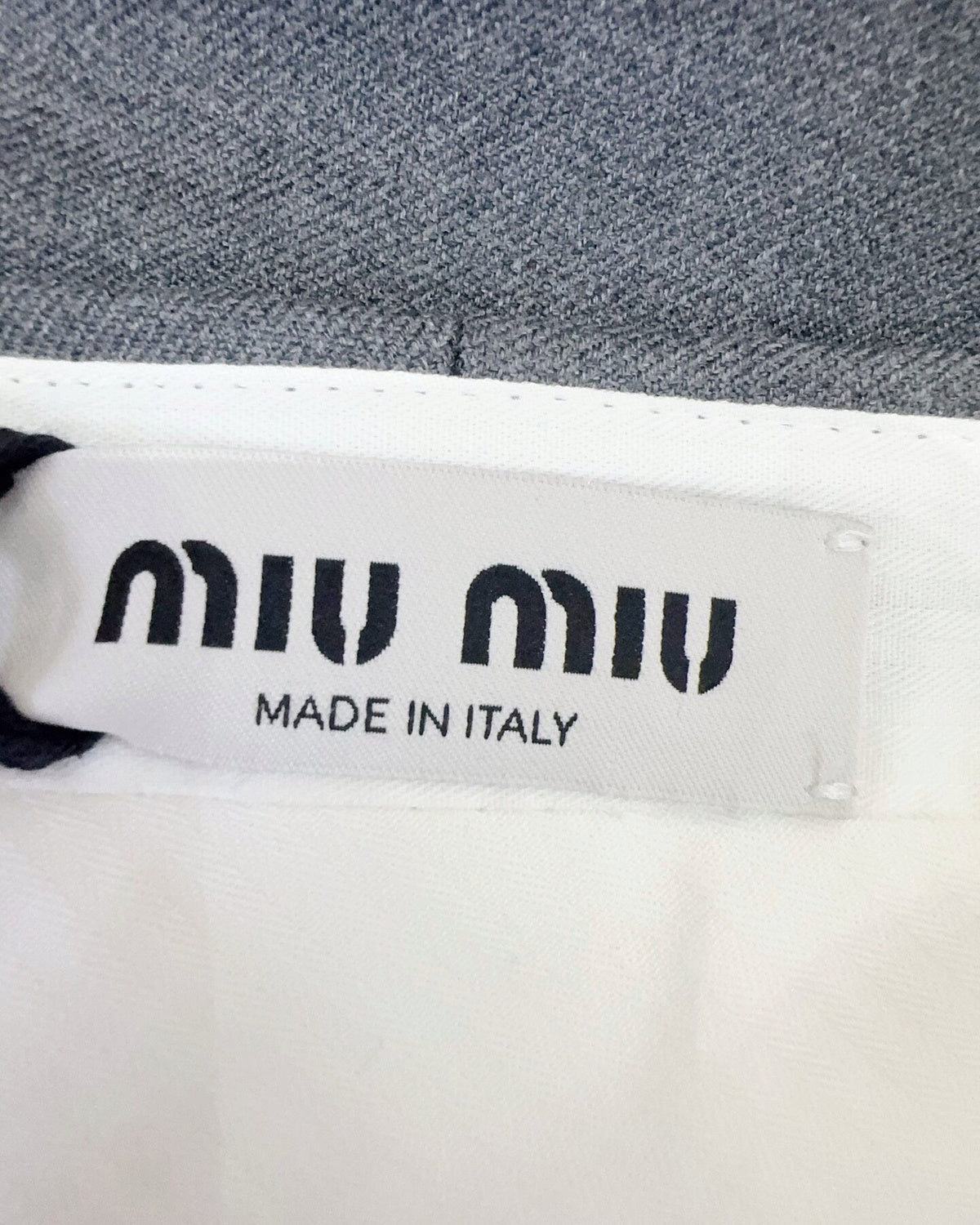 Miu Miu Wool Layered Mini Skirt Grey, Blue FR 36