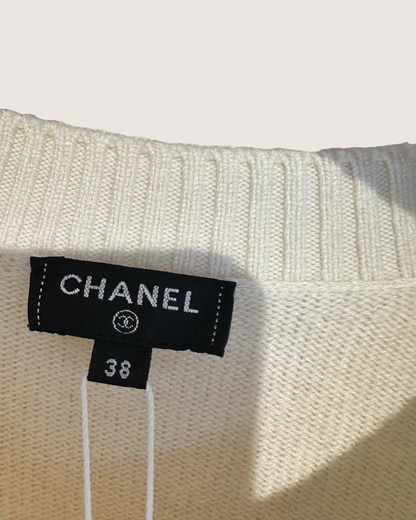 Chanel 21A Floral Sleeves Cashmere Sweater