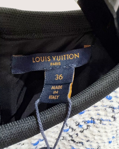 Louis Vuitton Monogram Tweed Mini Dress White, Navy, Blue FR 36