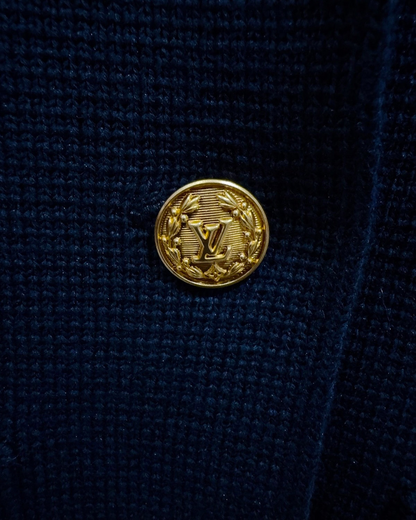 Louis Vuitton Knit Jacket Navy, Gold FR 34