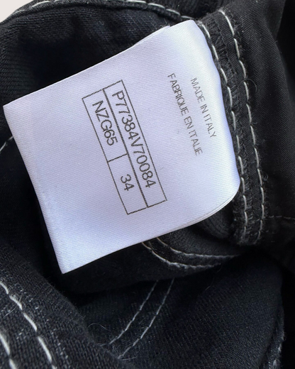 Chanel 24N Coco Neige CC Straight Denim Jeans Black, White FR 34
