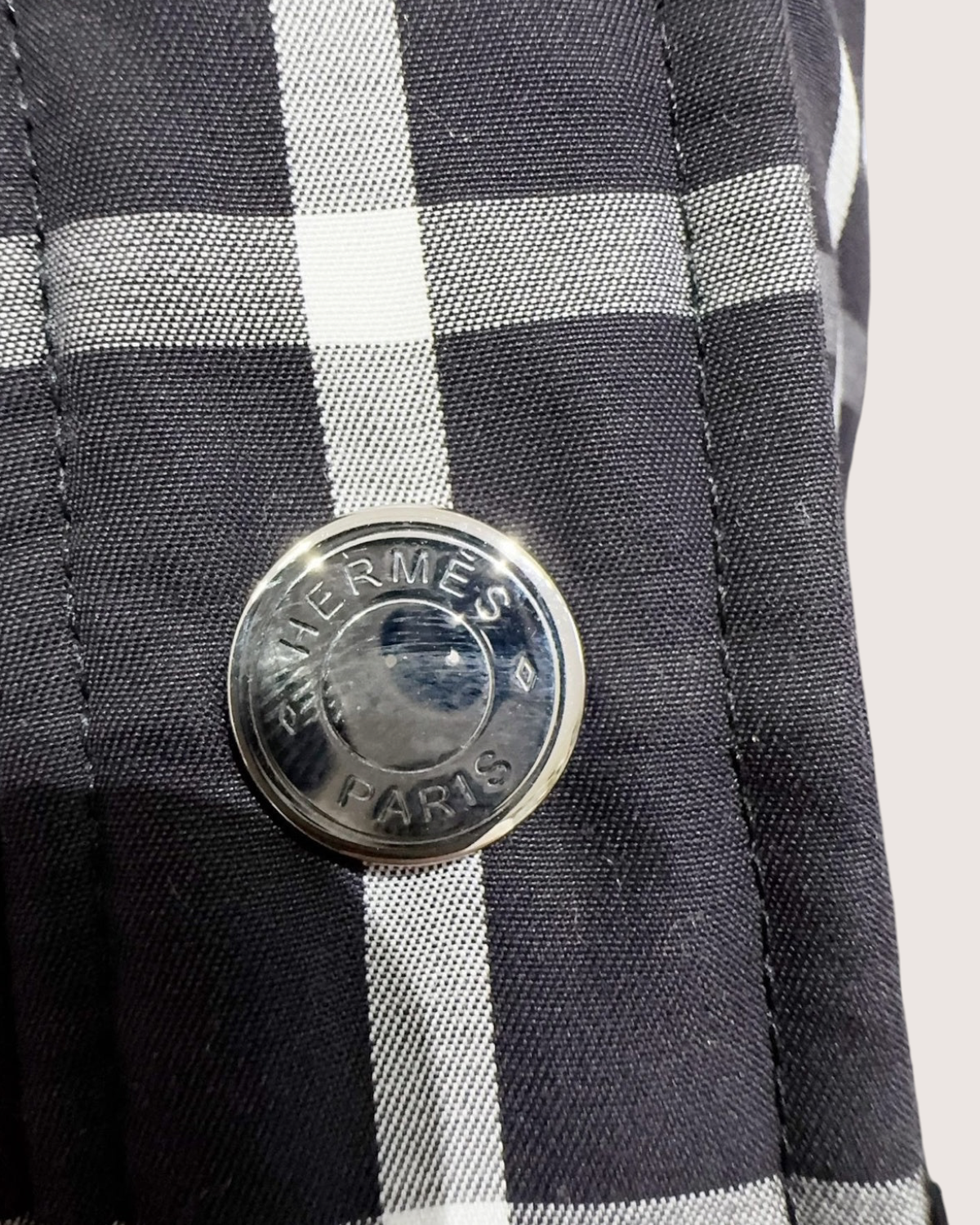 Hermès Windowpane Jacket Navy, White FR 36