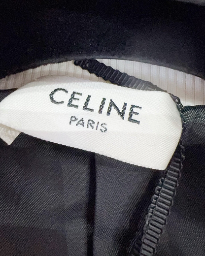 Celine Triomphe Velvet Track Jacket Navy, White FR 36