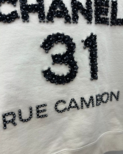 Chanel 20A 21A Rue Cambon Sweatshirt Beige/Ecru FR 38