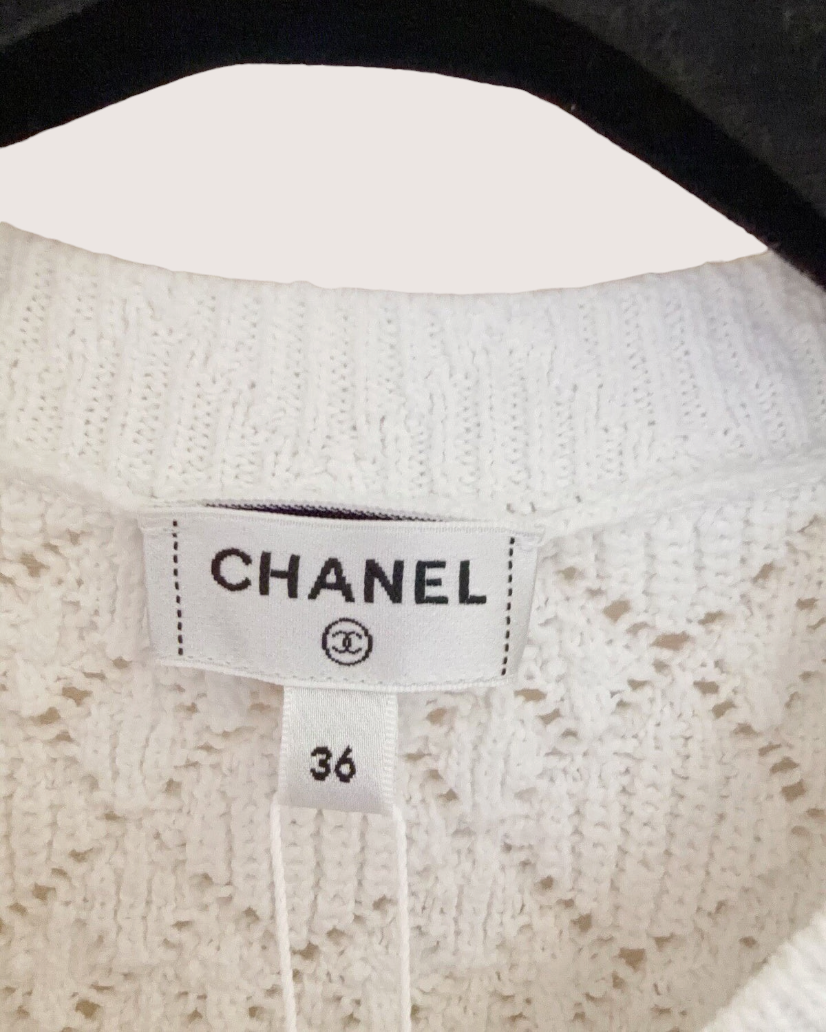 Chanel 25P Openwork Cardigan White FR 36
