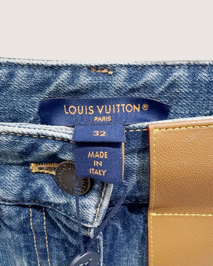 Louis Vuitton Monogram Slim High-Waisted Jeans Blue, Brown, Beige/Ecru FR 32
