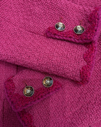 Chanel 24A Tweed Cropped Jacket Pink FR 42