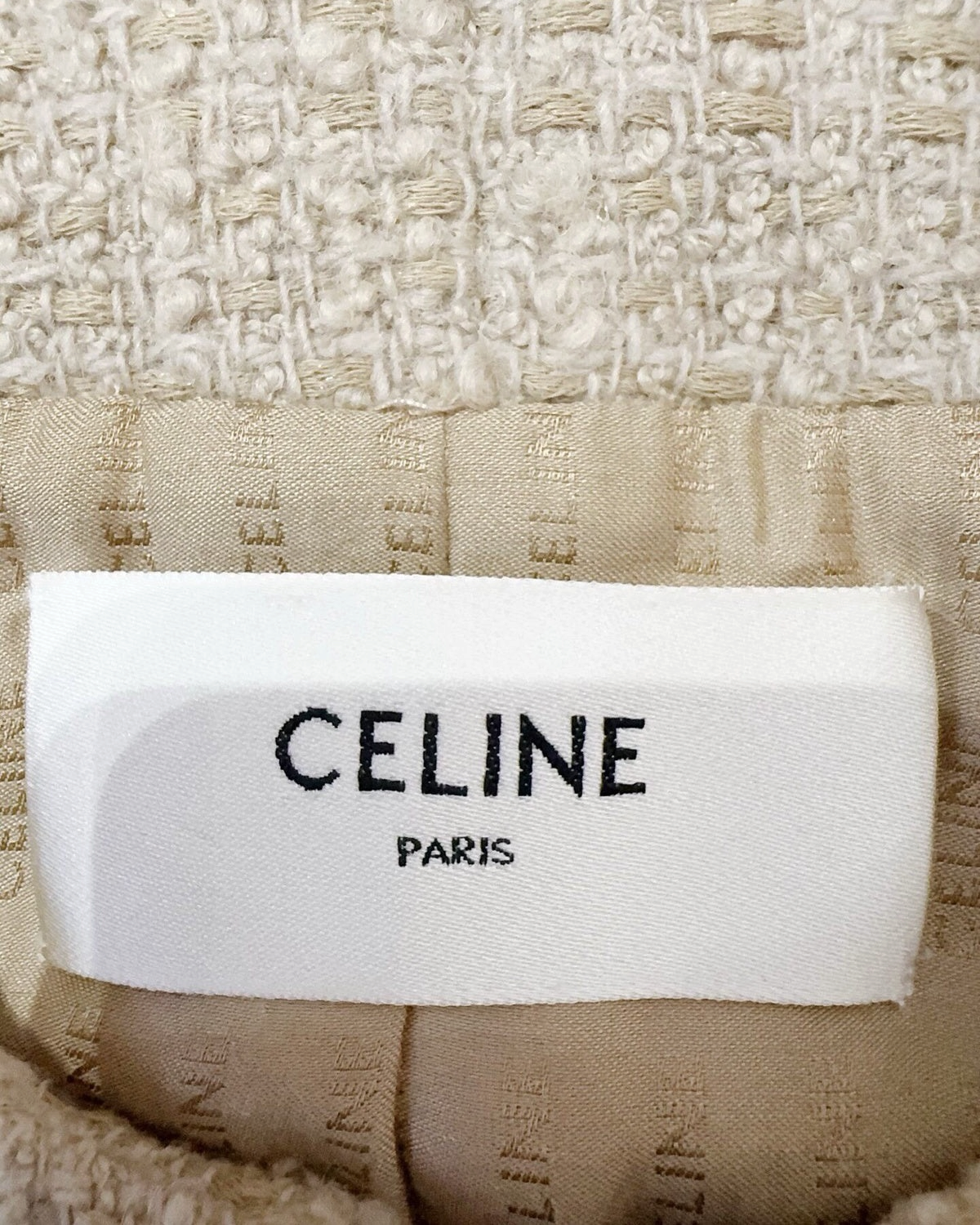 Celine Tweed Jacket Beige/Ecru, Grey FR 38