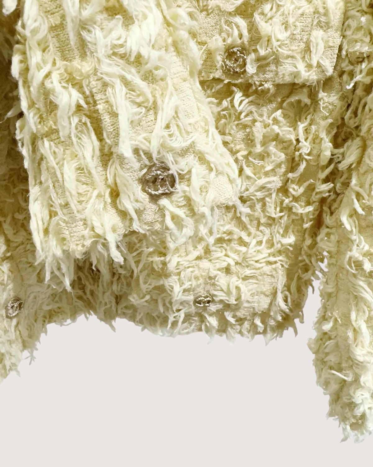 Chanel 21C Fringe Tweed Jacket Yellow FR 38