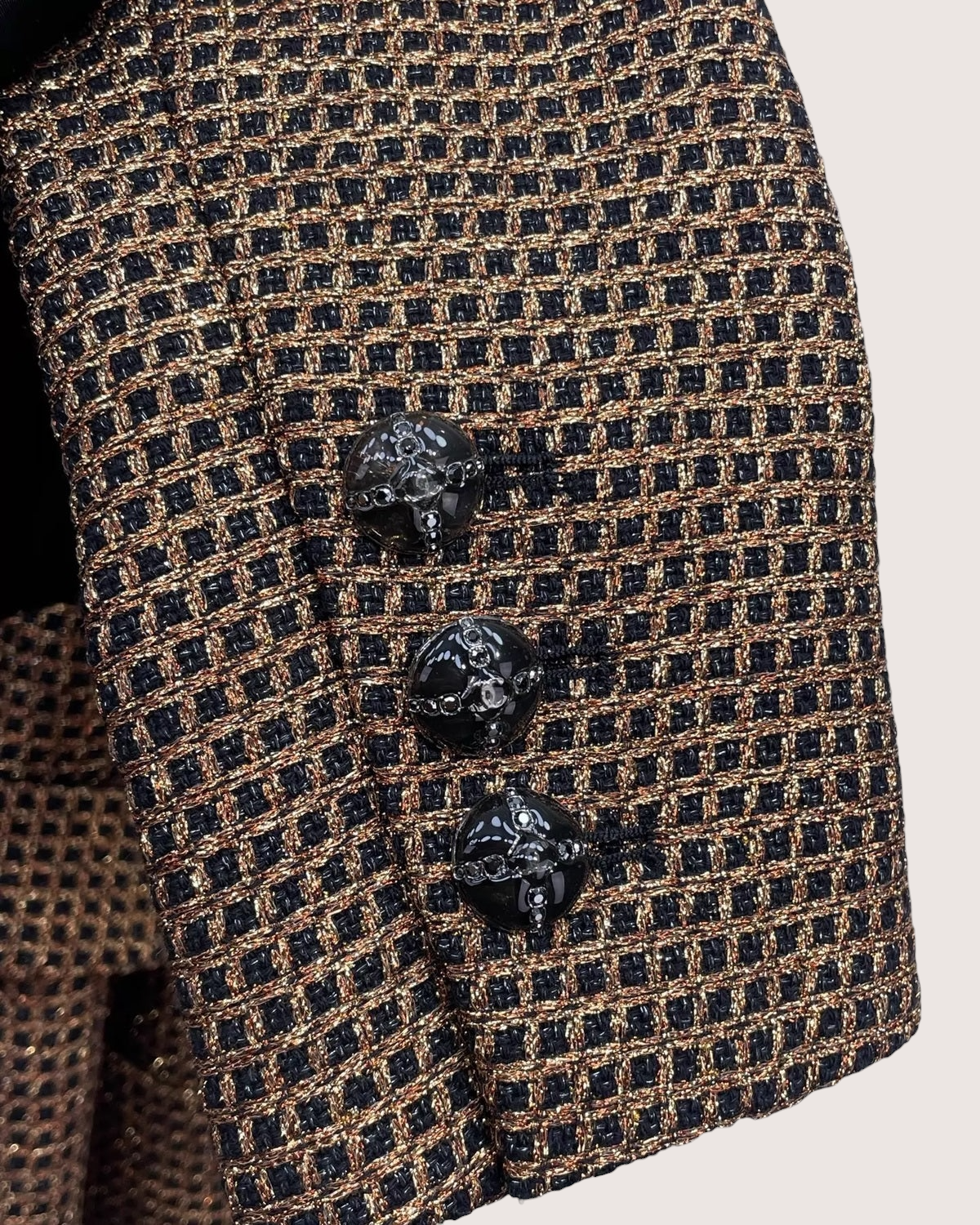 Chanel 24C Plaid Belted Trench Coat Brown, Black FR 34