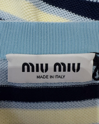 Miu Miu Striped Mini Skirt Blue, Navy, Yellow IT 38