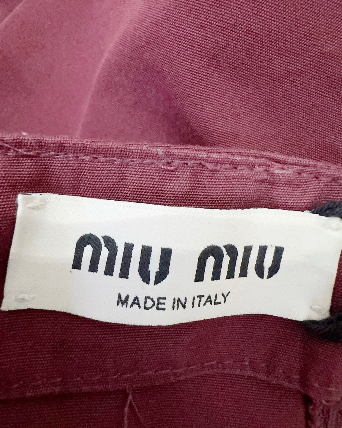 Miu Miu Cargo Mini Skirt Burgundy FR 36