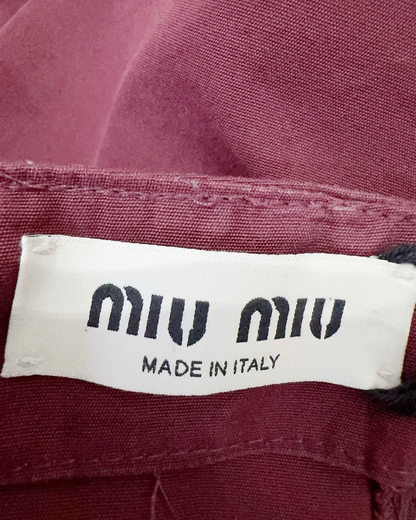 Miu Miu Cargo Mini Skirt Burgundy FR 36