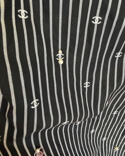 Chanel 21S Striped Mini Dress Black, White FR 36