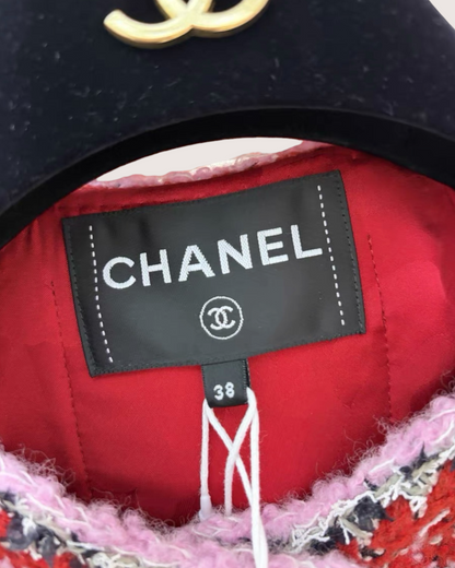 Chanel 25K Four-Pocket Tweed Jacket Red, Pink, Multicolor FR 38