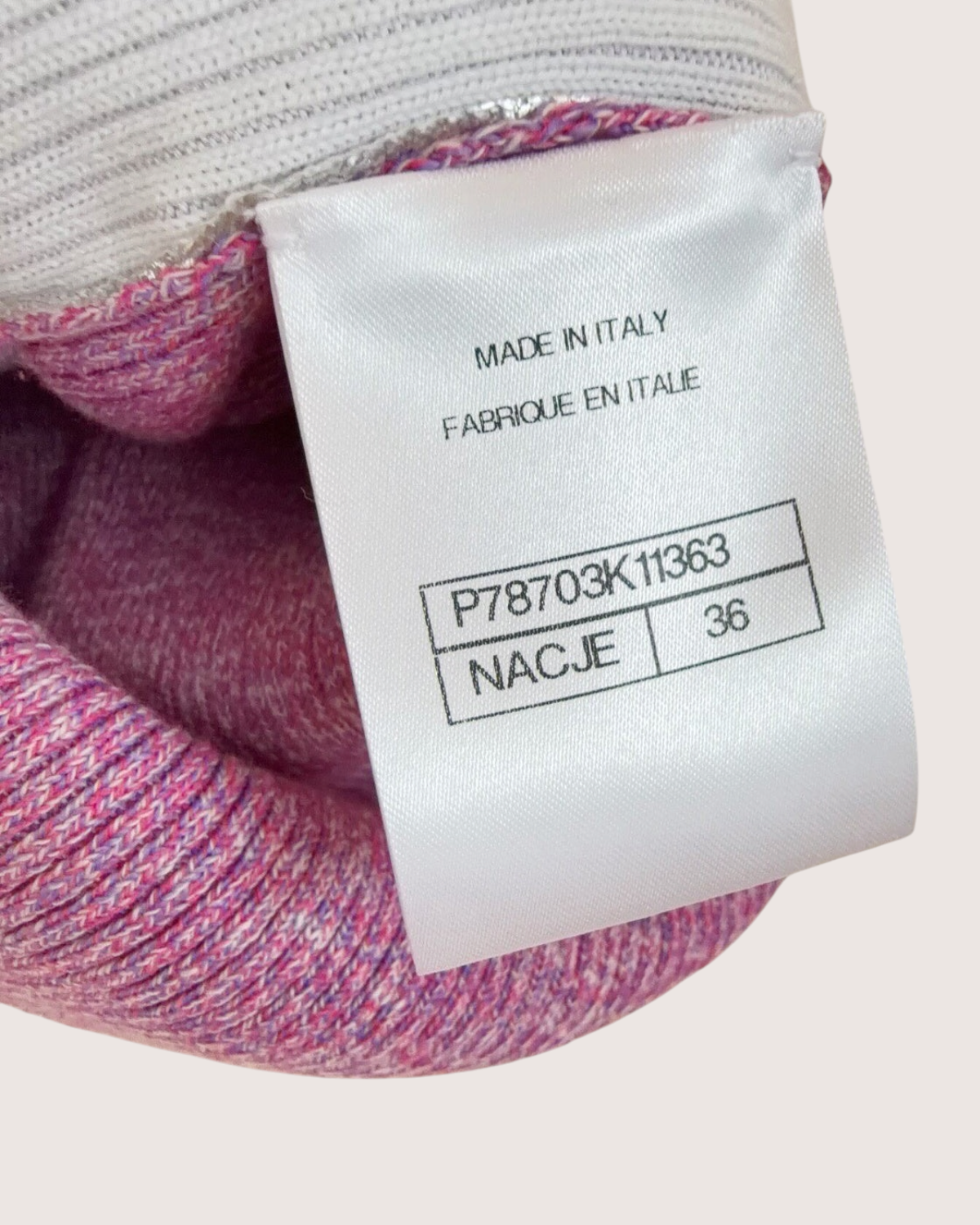 Chanel 25C Metallic Ribbed Tank Top Silver, Pink, White FR 36