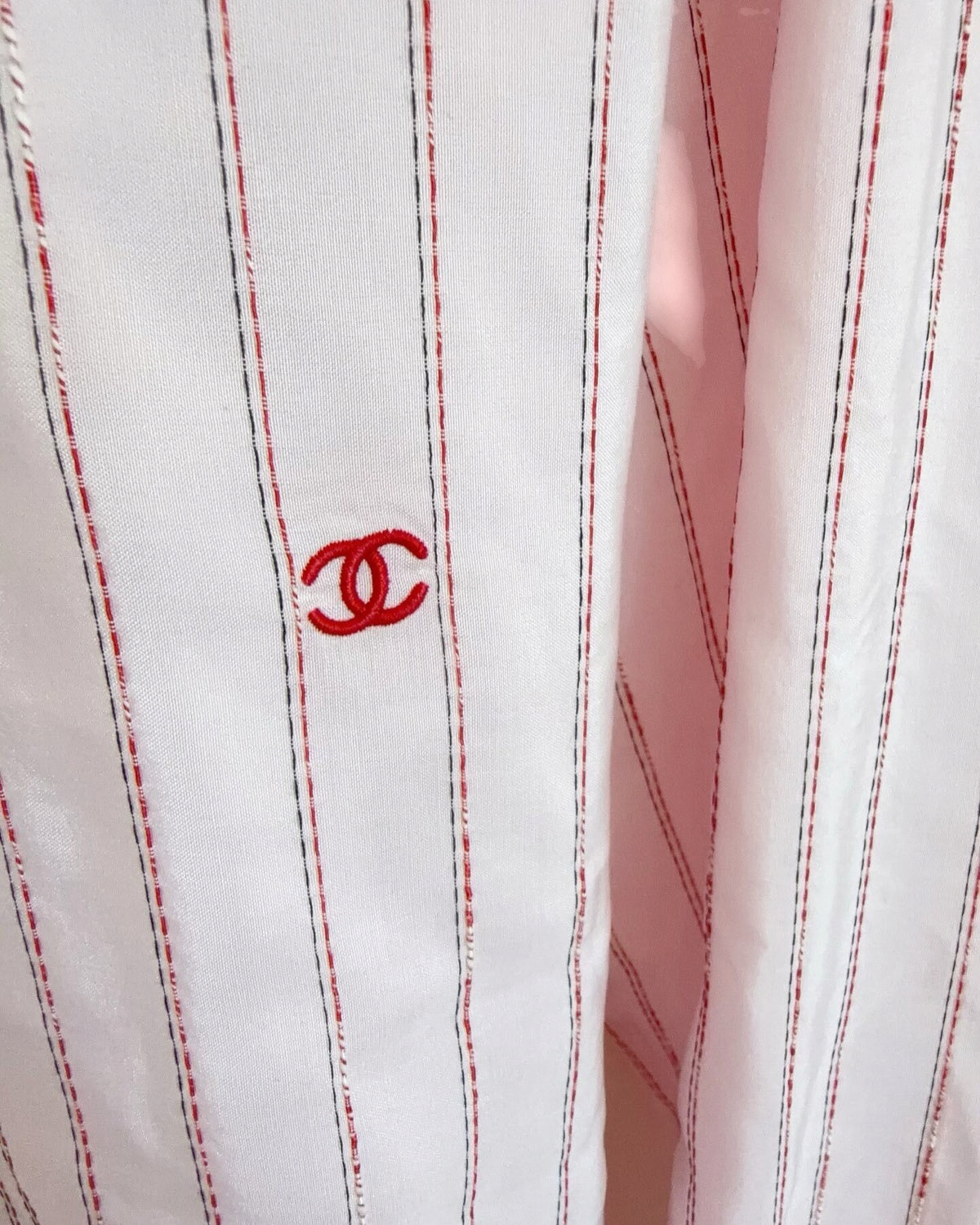 Chanel 26B Striped Shirt Pink, Red FR 42