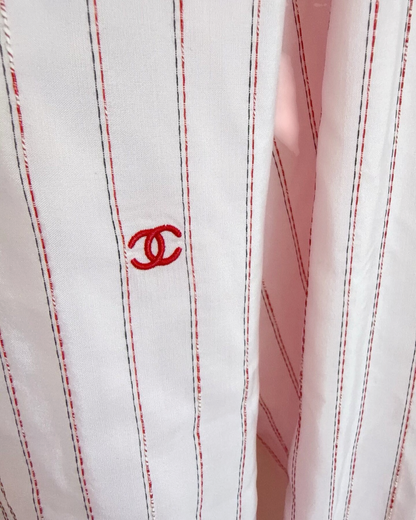 Chanel 26B Striped Shirt Pink, Red FR 42