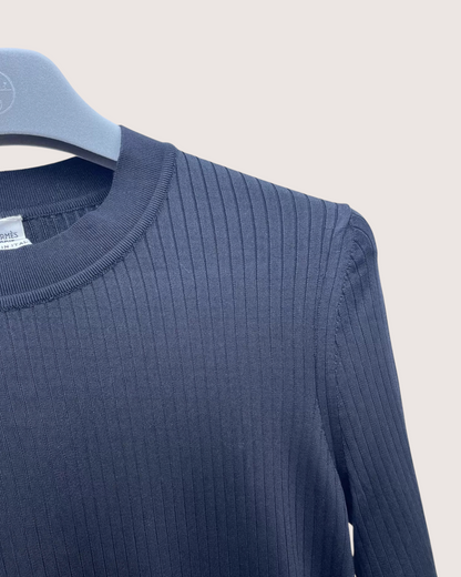 Hermès Hermes Silk Ribbed Sweater Black FR 40