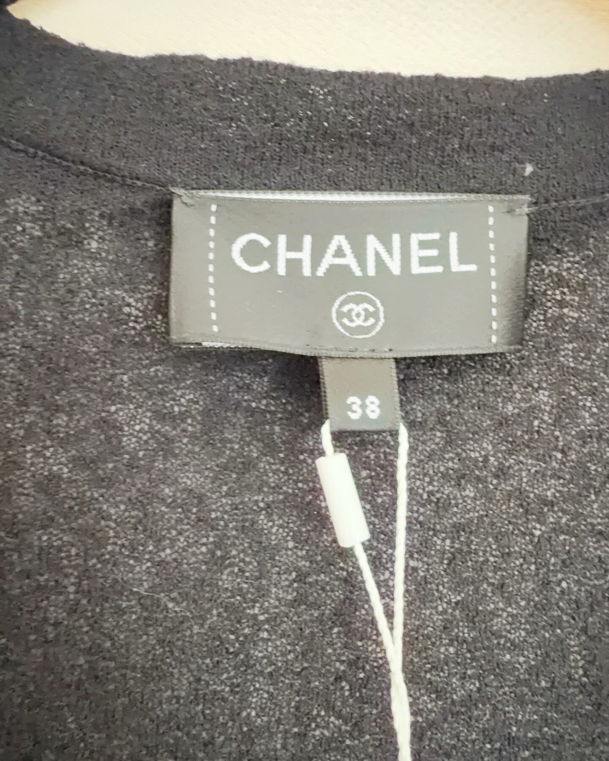 Chanel 25A Ruffle-Trim Cardigan Black FR 38