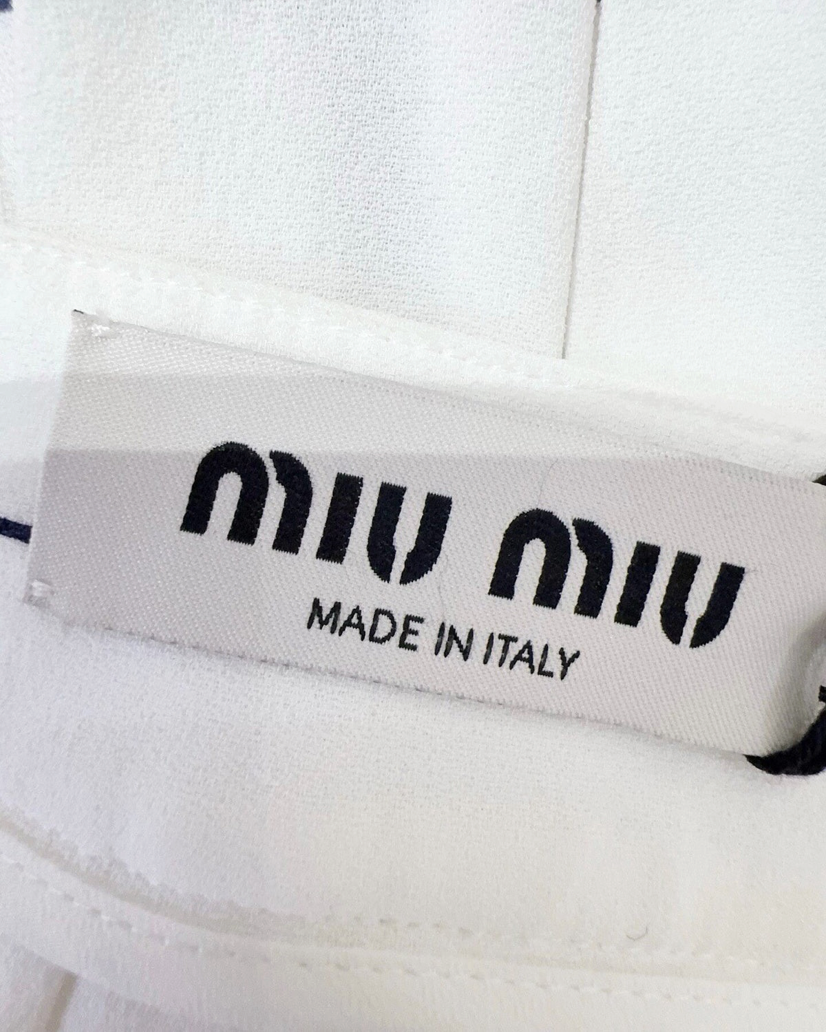 Miu Miu Striped Pleated Mini Skirt White, Navy IT 40