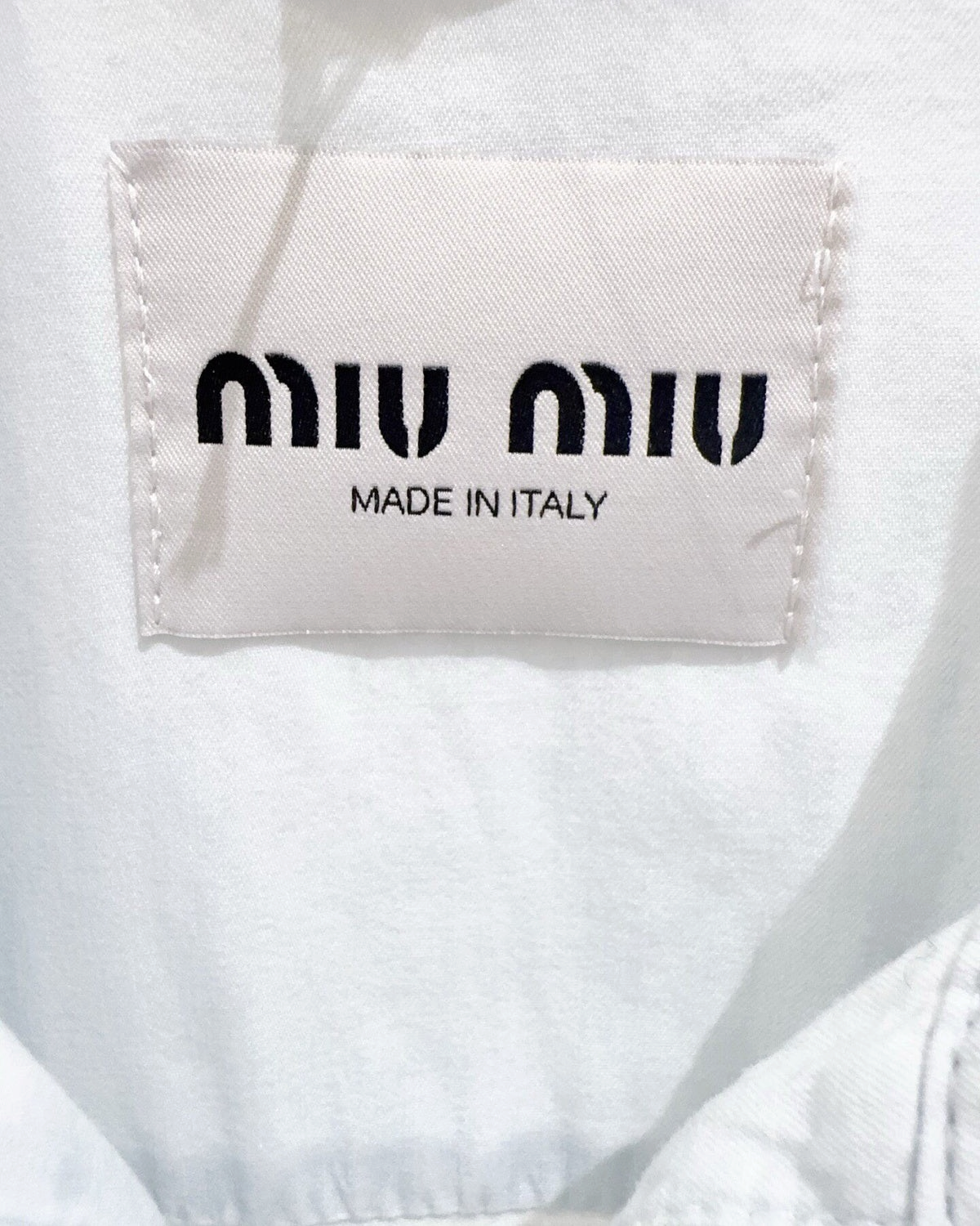 Miu Miu Logo-Patch Denim Blouson Jacket Blue IT 38