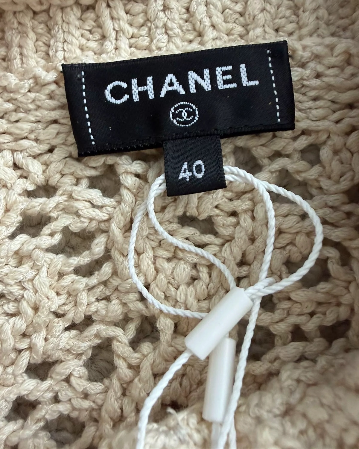 Chanel 26M Coco Beach Crochet Openwork Top Beige/Ecru, Multicolor FR 40