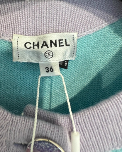 Chanel Cashmere Pocket Crystal Button Cardigan - view 4
